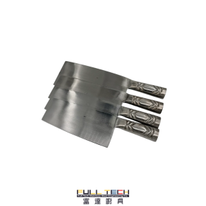 富達廚具提供專業商用全鋼菜刀 (All-Steel Chinese Cleaver)。採用全鋼一體成型無縫設計，杜絕細菌滋生，極易清洗。刀身具備前切後斬多功能特性，專為中式酒樓、高級餐廳及中央工場而設，全港餐飲刀具現貨批發。