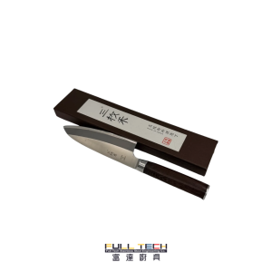 富達廚具提供專業商用雞翅木三枚禾右手魚頭刀 (Sanmai Fish Head Knife)。結合傳統三枚禾夾鋼工藝與右手單邊開刃設計，外韌內堅抗崩口，專為精準起肉及斬魚骨而設。天然雞翅木手柄防滑耐用，全港餐飲及海鮮檔刀具現貨批發。
